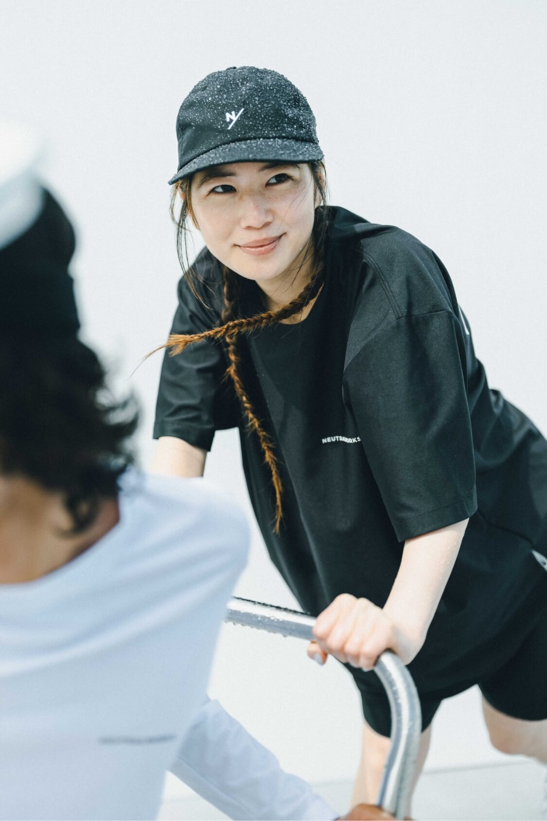 レディースブラックセットアップハーフ